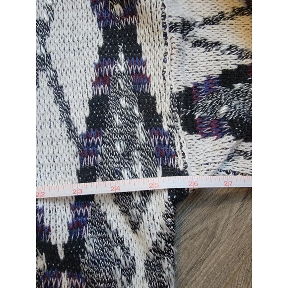 Vintage Cardigan JJ Cochran Sweater Retro Black White Purple XL Geometric - Picture 4 of 4